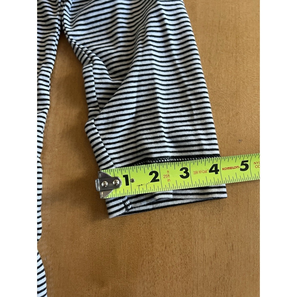 LRL Ralph Lauren Jean Co. Women's Long Sleeve Top Black Striped 3/4 Sleeve Sz M - Picture 7 of 10